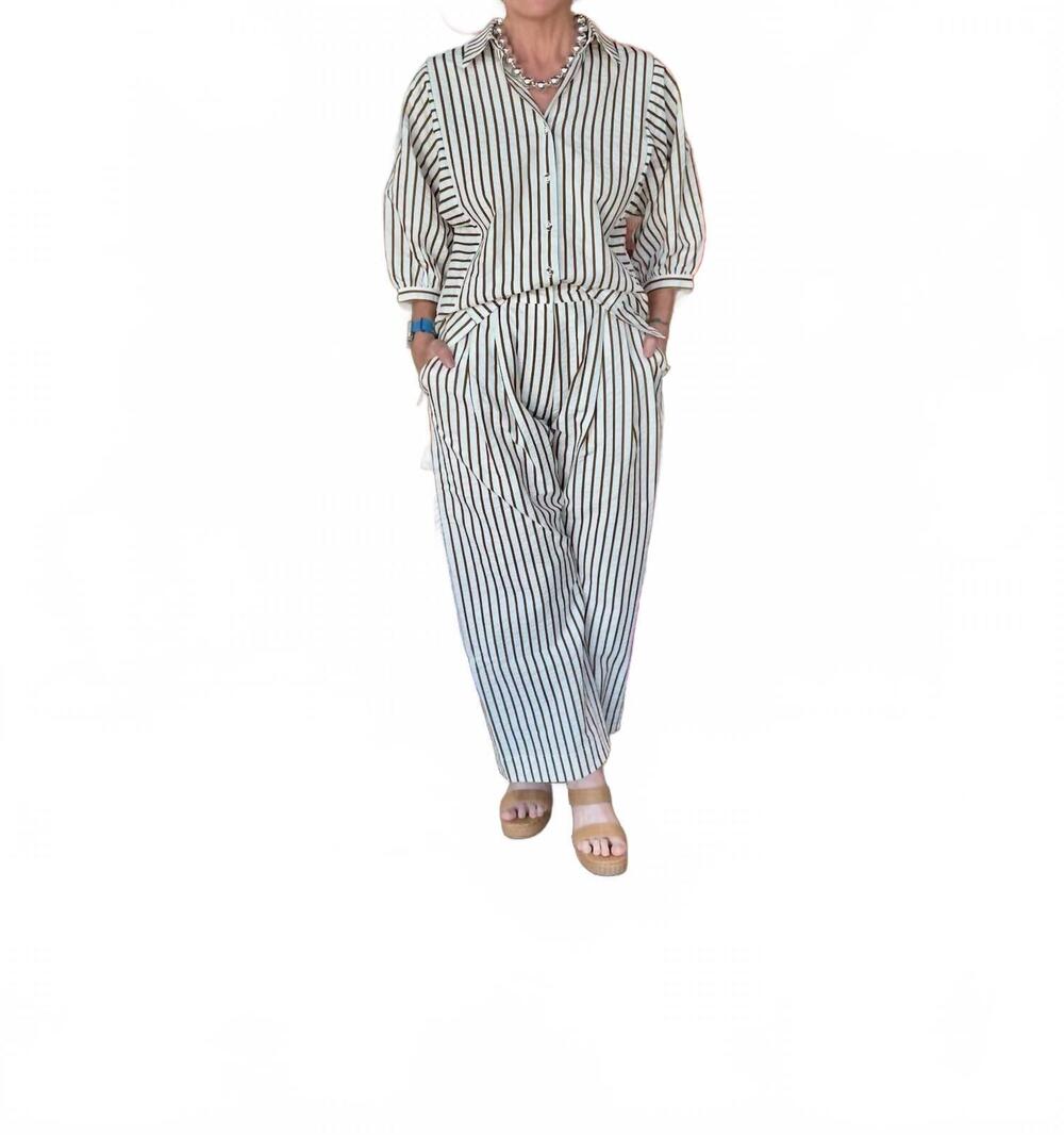 NEW JOY JOY batwing blouse in brown stripe
